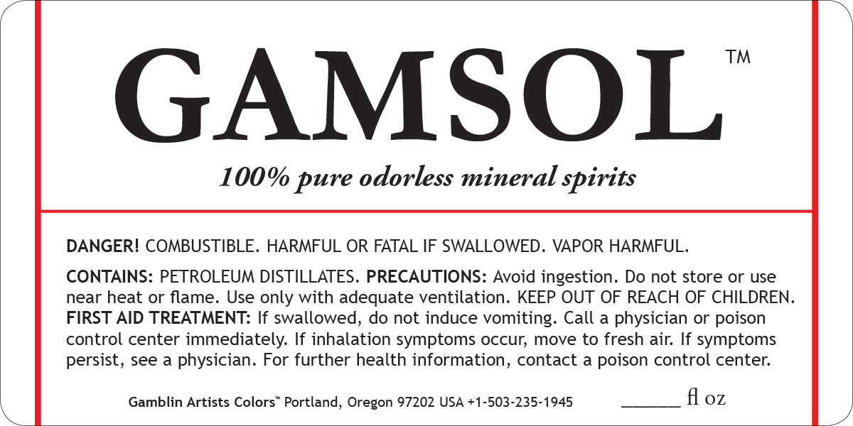 Gamsol secondary container label