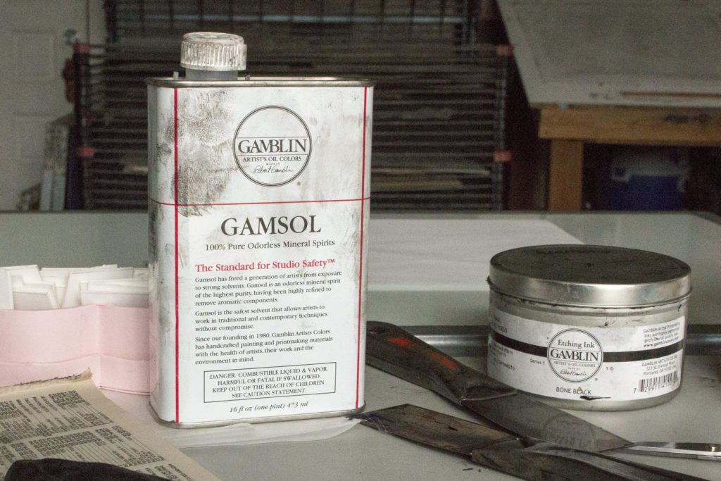 Black ink: Bone Black Etching Ink with Gamsol