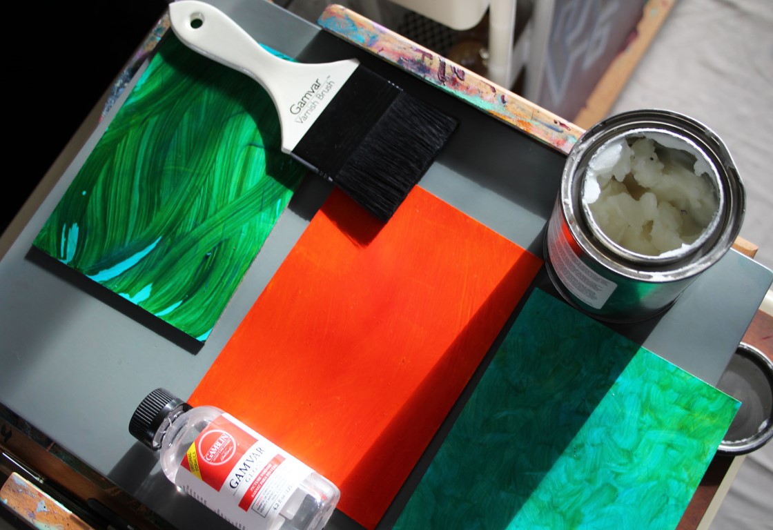 cold wax varnish with gamvar